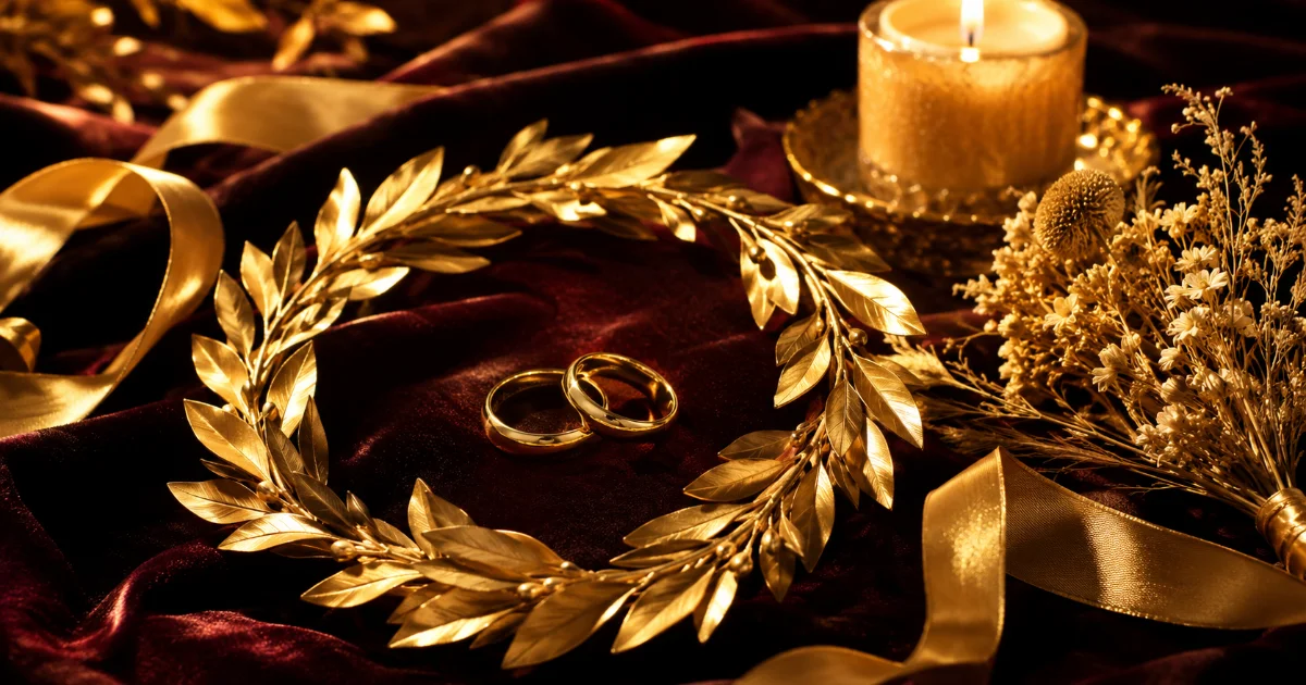 Souvenir animé pour un anniversaire de mariage en or