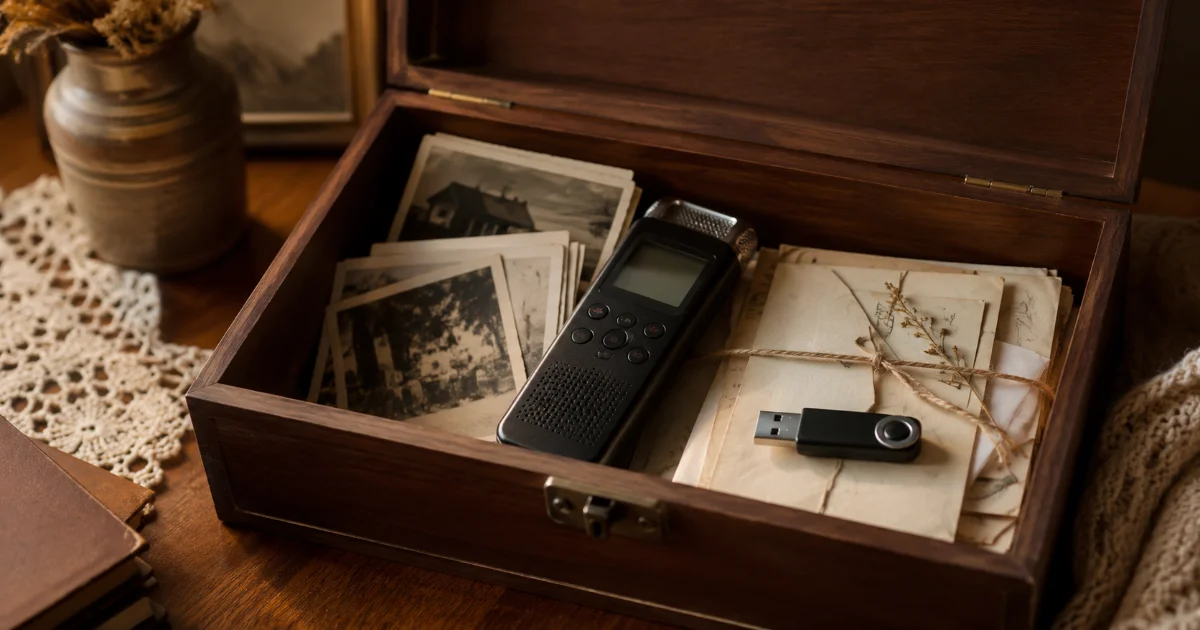 Preparing a sentimental legacy: photos, voices, messages and places