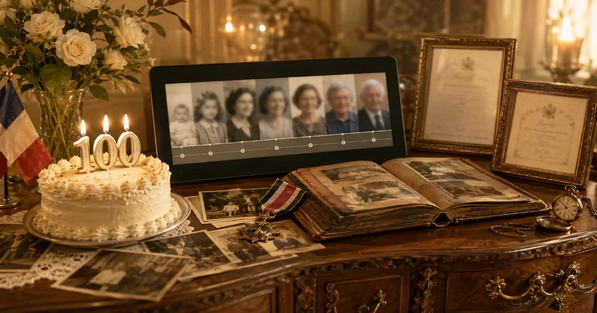 Cadeau pour les 100 ans d'un proche : honorer un siècle de vie