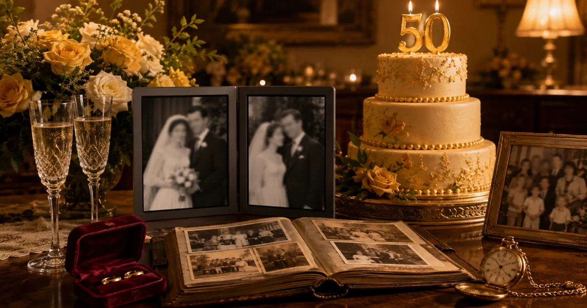 Anniversaire de mariage en or : 50 ans d'amour en images