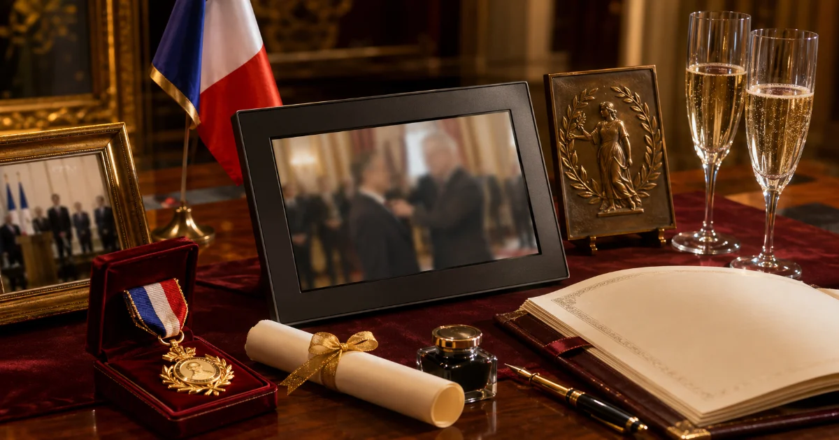 Photo animée pour la remise de médaille ou décoration honorifique